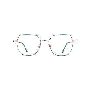 LOOK Geometric Green Optical Frames With Gold-Toned Temples